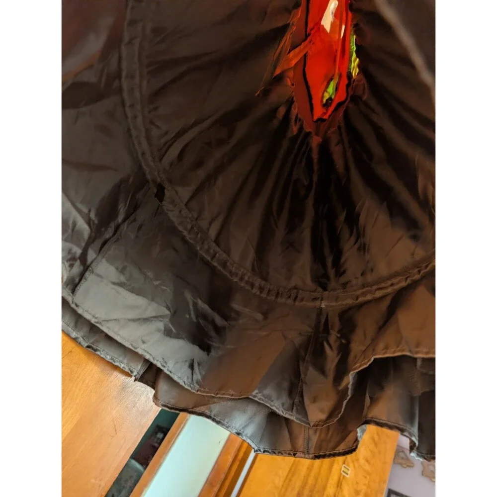 Disguise Girls Halloween Witch Costume Dress Long Sleeve Black Orange Green 4-6X